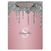 Porte-bloc Parties scintillant argent Rose or rose Nom