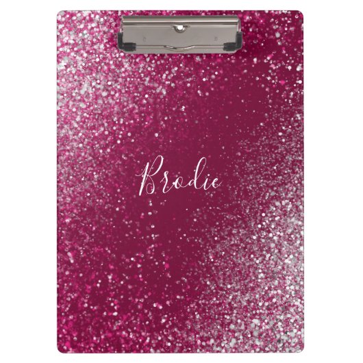 Porte-bloc Parties scintillant bourguignonne et argent (Devant)