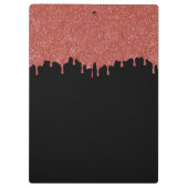 Porte-bloc Parties scintillant de Monogramme rose et noir cha (Dos)