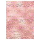 Porte-bloc Parties scintillant d'or et rayures de glam rose p (Dos)