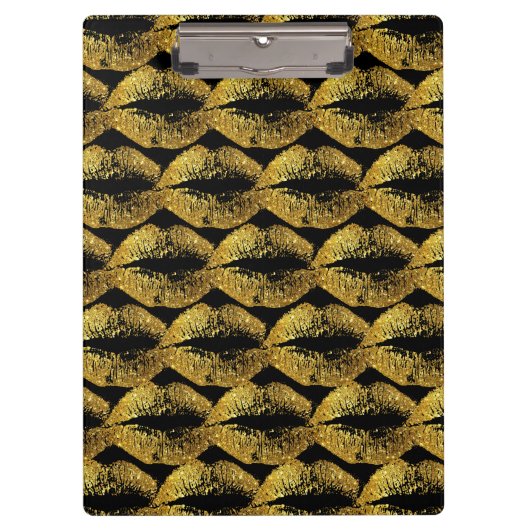 Porte-bloc Parties scintillant d'or lèvres (Devant)