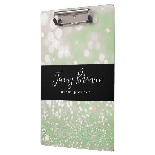 Porte-bloc parties scintillant en cristal de bokeh pastel mon (Gauche)