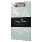 Porte-bloc parties scintillant en cristal de bokeh pastel mon (Gauche)