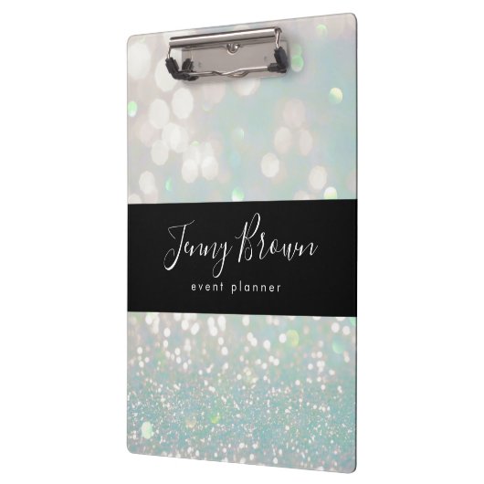 Porte-bloc parties scintillant en cristal de bokeh pastel mon (Gauche)