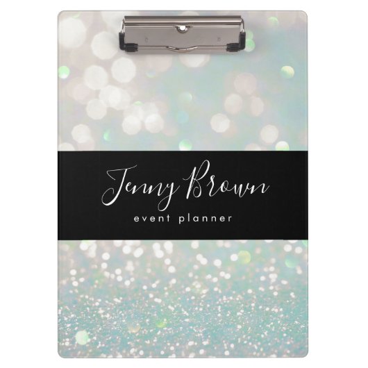 Porte-bloc parties scintillant en cristal de bokeh pastel mon (Devant)