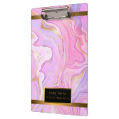 Porte-bloc Parties scintillant en marbre rose violet or (Gauche)