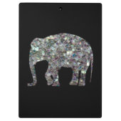 Porte-bloc Parties scintillant en mosaïque argentée Eléphant (Dos)