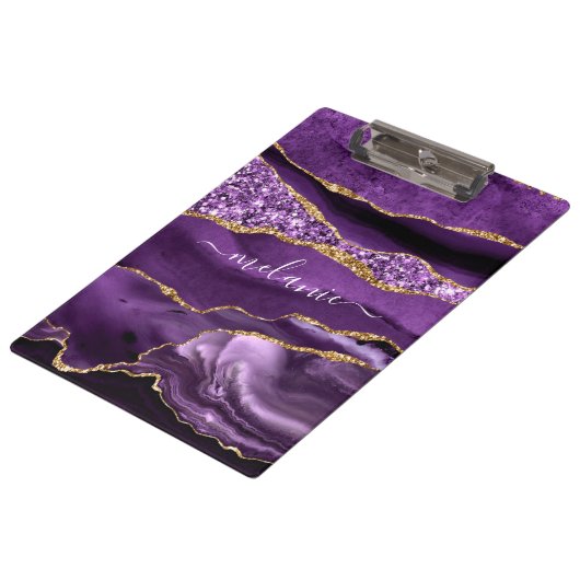 Porte-bloc Parties scintillant en or violet Marbre Porte - bl (Incliné)