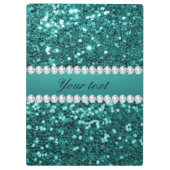 Porte-bloc Parties scintillant et diamants Turquoises chic (Dos)