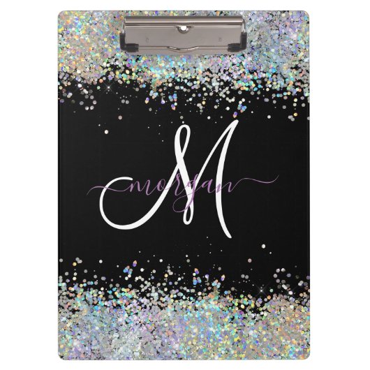 Porte-bloc Parties scintillant holographique Rainbow Pastels (Devant)