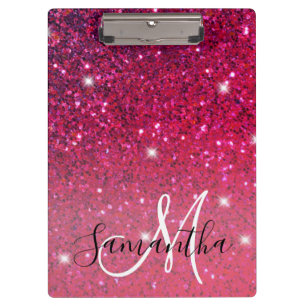 Porte-bloc Parties scintillant moderne rouge et rose Nom des 