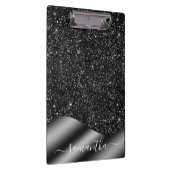 Porte-bloc Parties scintillant noire Nom manuscrit Monogramme (Swatch)