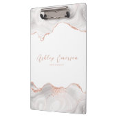 Porte-bloc Parties scintillant or rose Agate Blanc (Gauche)