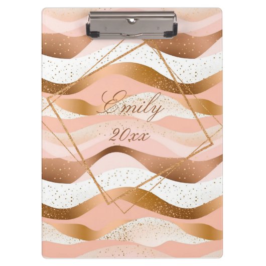 Porte-bloc Parties scintillant or rose brossé (Devant)