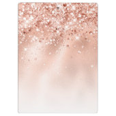 Porte-bloc Parties scintillant Peach Rose or Monogramme (Dos)