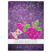 Porte-bloc Parties scintillant Purple Pink Enseignants Apple  (Dos)