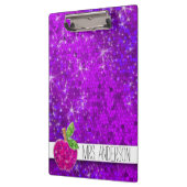 Porte-bloc Parties scintillant Purple Pink Enseignants Apple (Gauche)