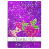 Porte-bloc Parties scintillant Purple Pink Enseignants Apple (Dos)
