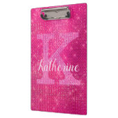 Porte-bloc Parties scintillant rose-chaud Glam Sparkle Nom du (Gauche)