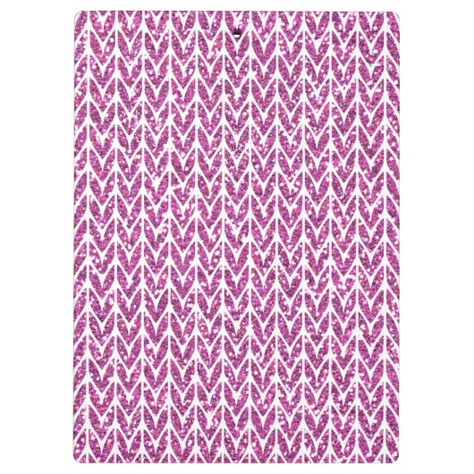 Porte-bloc Parties scintillant rose Chevrons Knit Motif Impri (Dos)