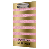 Porte-bloc Parties scintillant Rose Élégante Moderne Et Bande (Gauche)