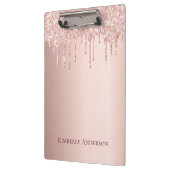 Porte-bloc parties scintillant rose or goutte nom rose (Gauche)