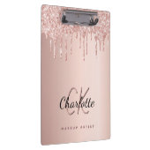 Porte-bloc parties scintillant rose or gouttes de monogramme  (Swatch)