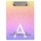 Porte-bloc Parties scintillant rose pourpre et école de monog (Devant)