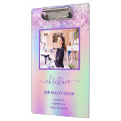 Porte-bloc Parties scintillant rose violet salon de beauté ph (Gauche)