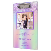 Porte-bloc Parties scintillant rose violet salon de beauté ph (Gauche)