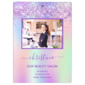 Porte-bloc Parties scintillant rose violet salon de beauté ph (Dos)