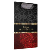 Porte-bloc Parties scintillant rouge et Damas noir  (Swatch)