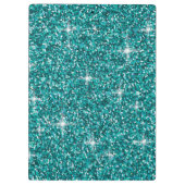 Porte-bloc parties scintillant turquoise irisée (Dos)