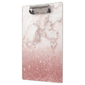Porte-bloc Parties scintillantes roses Ombre de marbre blanc (Gauche)