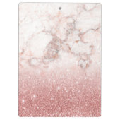 Porte-bloc Parties scintillantes roses Ombre de marbre blanc (Dos)