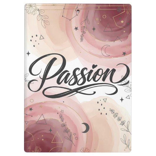Porte-bloc Passion Script | Elegant Minimalist Typography (Dos)