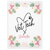 Porte-bloc Pastel abstrait forme motif Vet Tech Coeur (Dos)