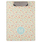Porte-bloc Pastel Pretty Spring Floral Pattern Monogram (Devant)