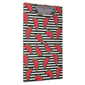 Porte-bloc Pastèque sur le motif noir et blanc de rayures (Swatch)