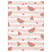 Porte-bloc Pastèques Rouges, Coeurs, Bandes, Votre Nom (Dos)