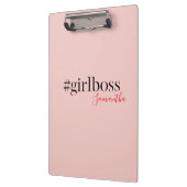 Porte-bloc Patron et nom de fille rose moderne | best Girly G (Gauche)