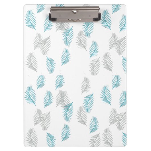 Porte-bloc Pattern Blue & Gray Leaves (Devant)
