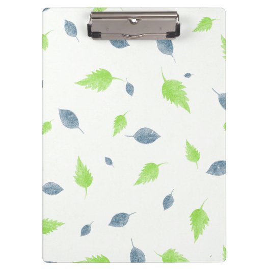 Porte-bloc Pattern Blue & Green Leaves (Devant)