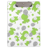 Porte-bloc Pattern of Green Elephants, Cute Elephants, stars (Devant)
