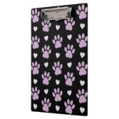 Porte-bloc Pattern of paws, Dog paws, Lilac paws, Hearts (Gauche)