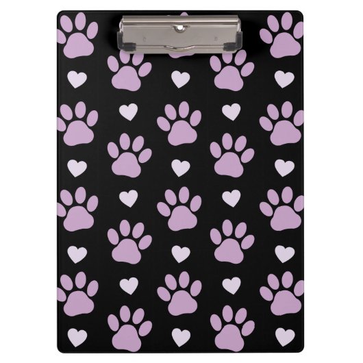 Porte-bloc Pattern of paws, Dog paws, Lilac paws, Hearts (Devant)