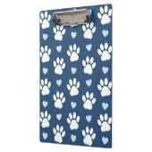 Porte-bloc Pattern of paws, Dog paws, White paws, Blue Hearts (Gauche)