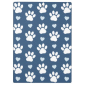 Porte-bloc Pattern of paws, Dog paws, White paws, Blue Hearts (Dos)