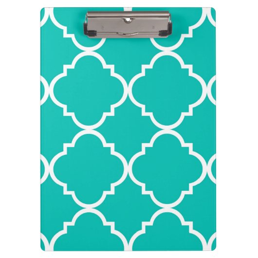 Porte-bloc Patters de Teal White Large Quatrefoil (Devant)