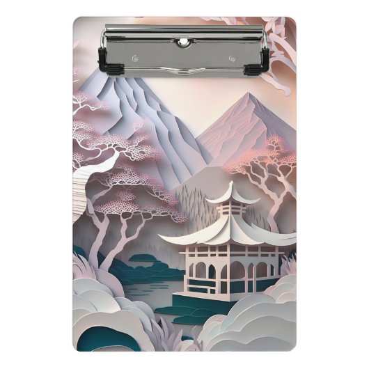 Porte-bloc Pavillon de découpe de papier Paysage Mini Porte - (Devant)